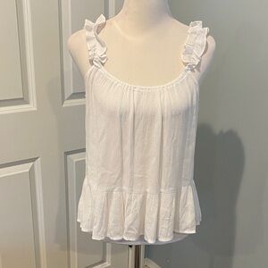 Chic White Ruffle Women's Blouse